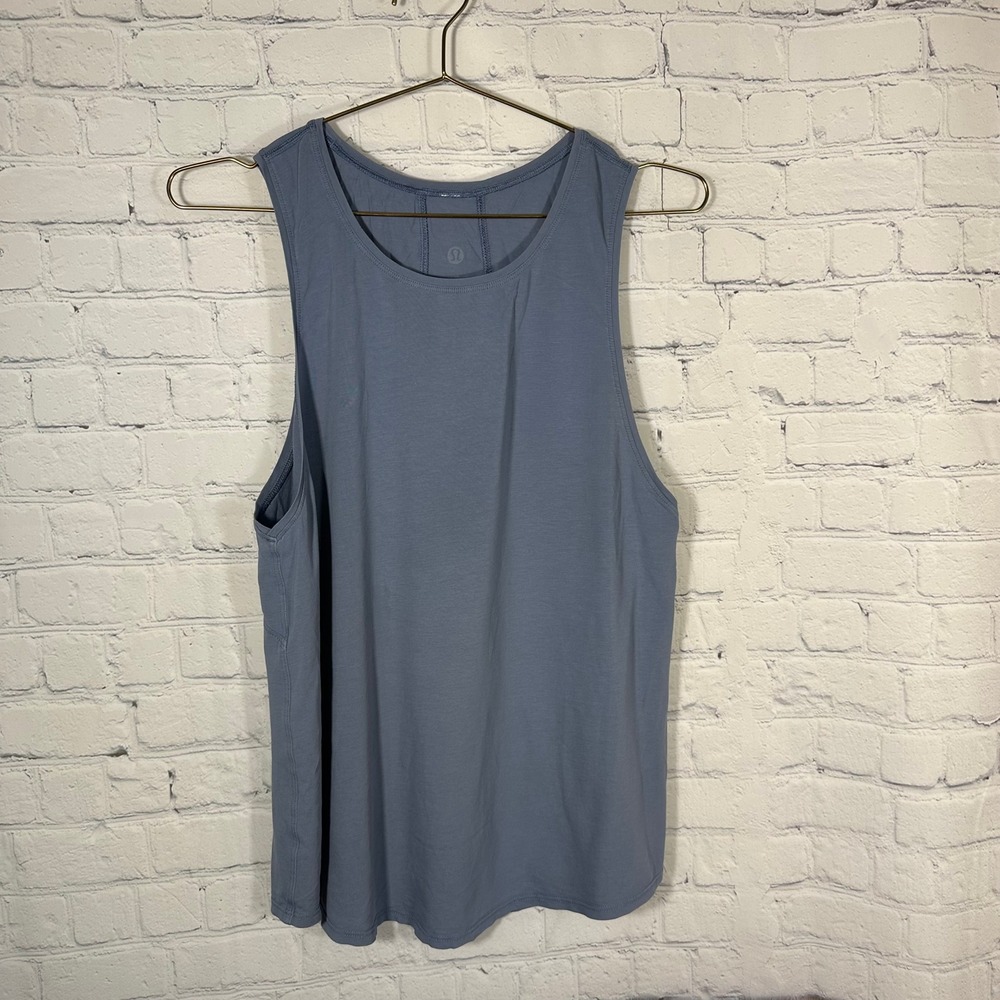 Lululemon Women Blue Grey High Neck Athletic Yoga‎ Training Tank Top Size 6